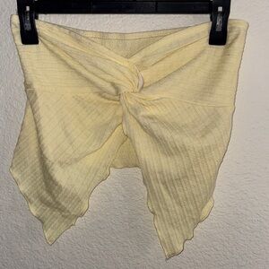 SHEIN Light Yellow Knit Wrap Top